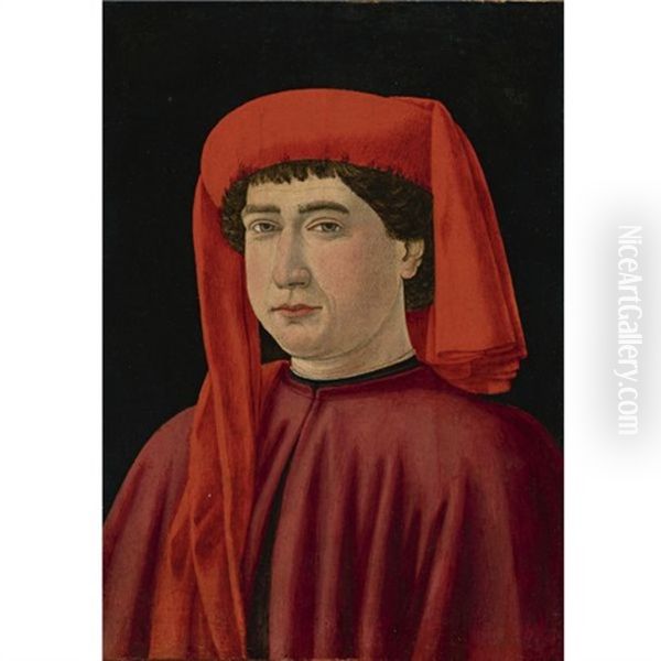 Portrait Of A Gentleman, Said To Be Francesco Datini Oil Painting by Cosimo Rosselli