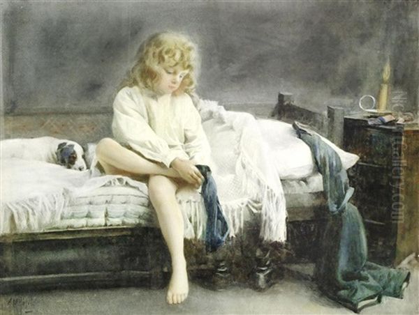 Bedtime Oil Painting by Alexander M. Rossi