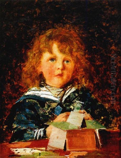 A Portrait Of A.r. Dreoser Junior, Aged Four Oil Painting by Alexander M. Rossi