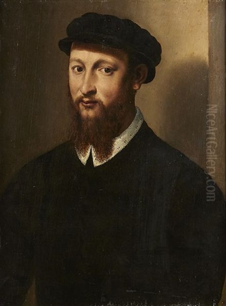 Portrait Oil Painting by Rancesco De' Rossi (see Salviati, Cecchino Del)