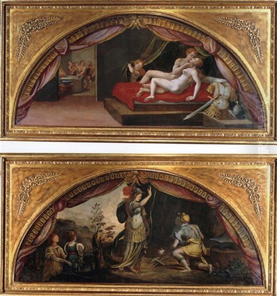 Szenen Der Mythologie (4 Works) Oil Painting by Rancesco De' Rossi (see Salviati, Cecchino Del)