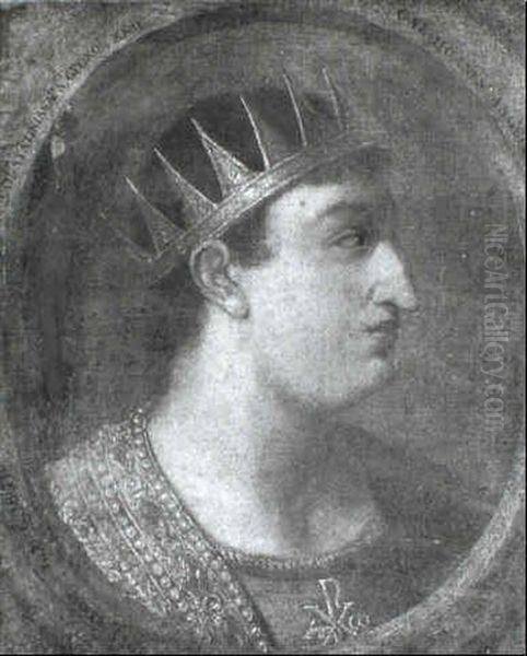 King David Oil Painting by Rancesco De' Rossi (see Salviati, Cecchino Del)