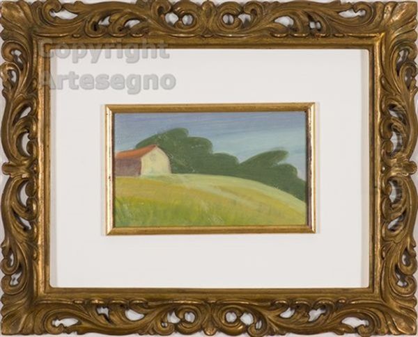 Casa Sul Prato Oil Painting by Gino Rossi