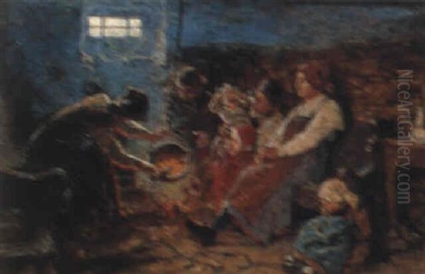 La Polenta Oil Painting by Luigi Rossi