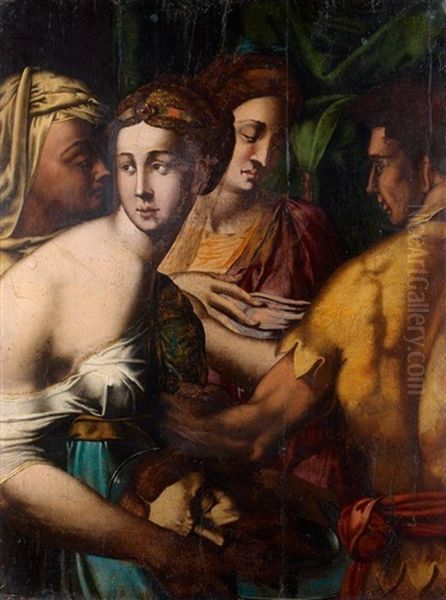 Salome Et La Tete De Saint Jean-baptiste Oil Painting by Rosso Fiorentino (Giovan Battista di Jacopo)