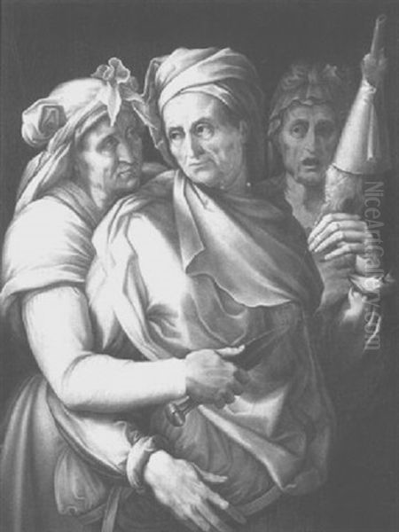 The Three Fates Oil Painting by Rosso Fiorentino (Giovan Battista di Jacopo)