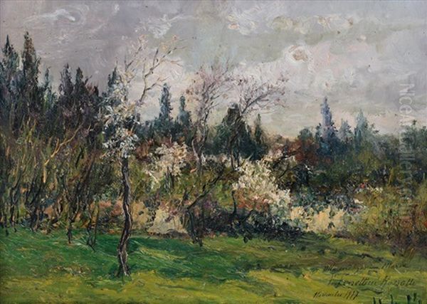 Primavera Sulle Colline Di Torino Oil Painting by Emilia Ferrettini Rossotti