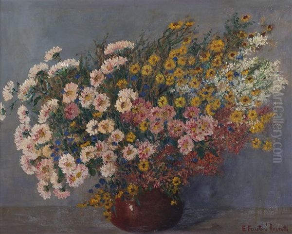Composizione Floreale Oil Painting by Emilia Ferrettini Rossotti