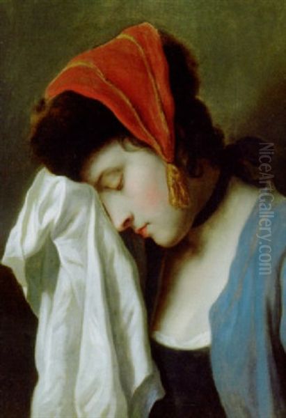 Fanciulla Piangente Oil Painting by Pietro Antonio Rotari