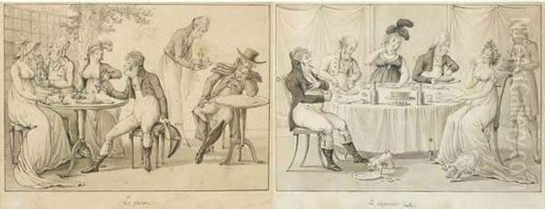 Le Dejeuner Froid Oil Painting by Jean Francois Bosio