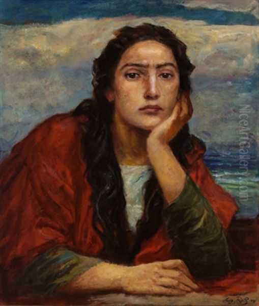 Medea Oil Painting by August Roth