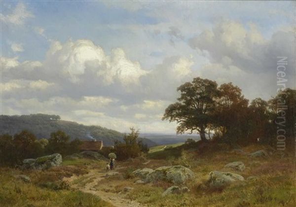 Weite Hugellandschaft Oil Painting by Philipp Roeth