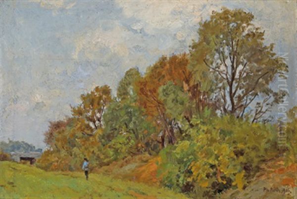 Spazierganger Am Waldrand Oil Painting by Philipp Roeth