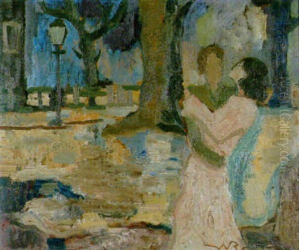 Junges Paar Im Park Oil Painting by Willi Roth