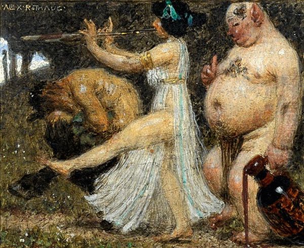 Bacchantenzug Oil Painting by Alexander Rothaug