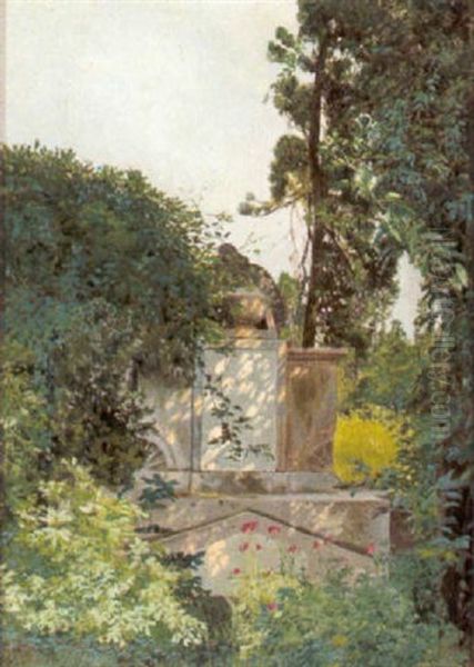 Sonnendurchfluete Parklandschaft Oil Painting by Alexander Rothaug