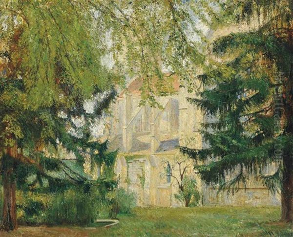 St Seine L'abbaye, Burgundy, Day Oil Painting by William Rothenstein
