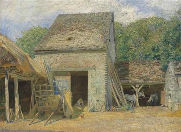 A Farm In Burgundy Oil Painting by William Rothenstein