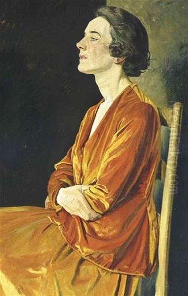 Portrait Of Gladys Calthrop Oil Painting by William Rothenstein