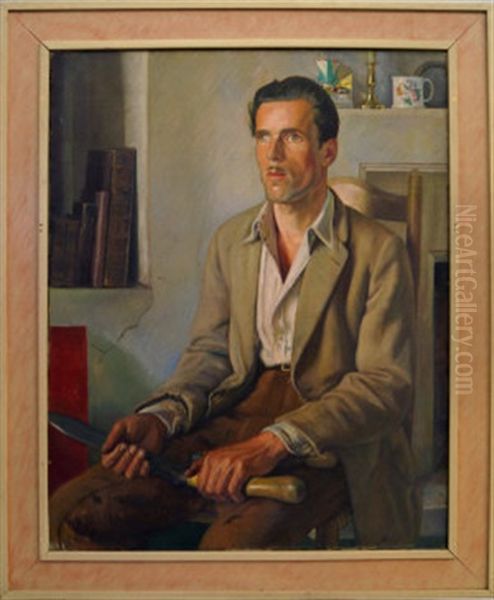 The Gardener Oil Painting by William Rothenstein