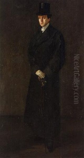 Portrait Of Max Beerbohm Oil Painting by William Rothenstein