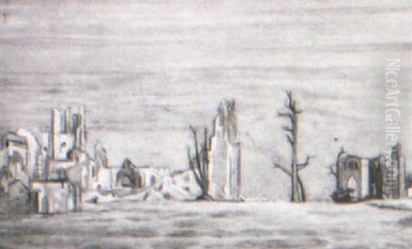 Ypres Oil Painting by William Rothenstein