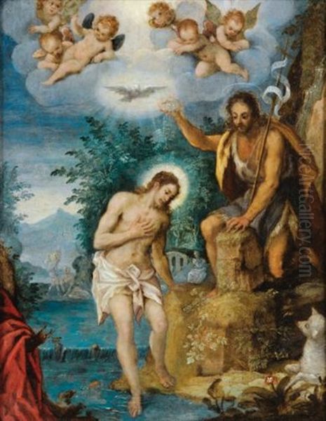 Le Bapteme Du Christ Oil Painting by Hans Rottenhammer the Elder