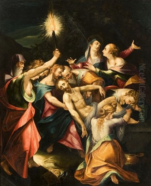 Trasporto Di Cristo Al Sepolcro Oil Painting by Hans Rottenhammer the Elder