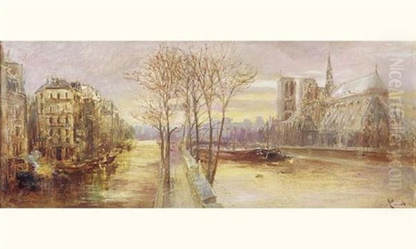 Les Inondations De Paris En 1910 Oil Painting by Ernest Rouart