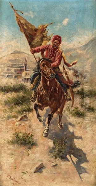 The Rider Oil Painting by Franz Roubaud
