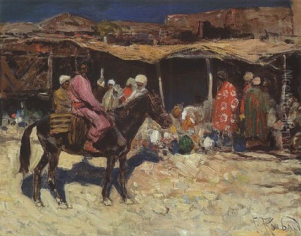 Marktszene Oil Painting by Franz Roubaud