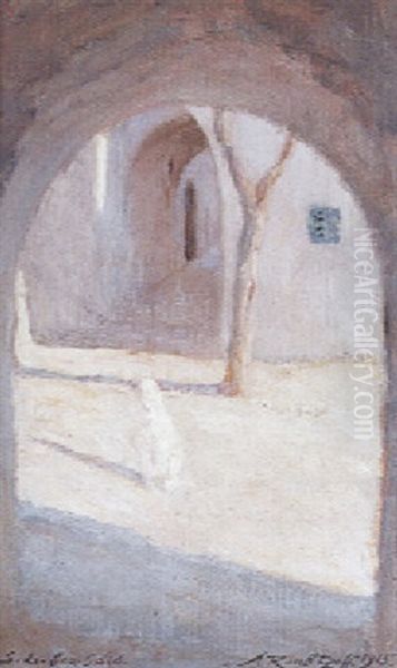 Sidi-bou-said Oil Painting by Alexandre Roubtzoff