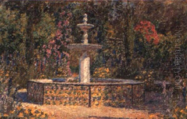 Jardin Fleuri Oil Painting by Alexandre Roubtzoff