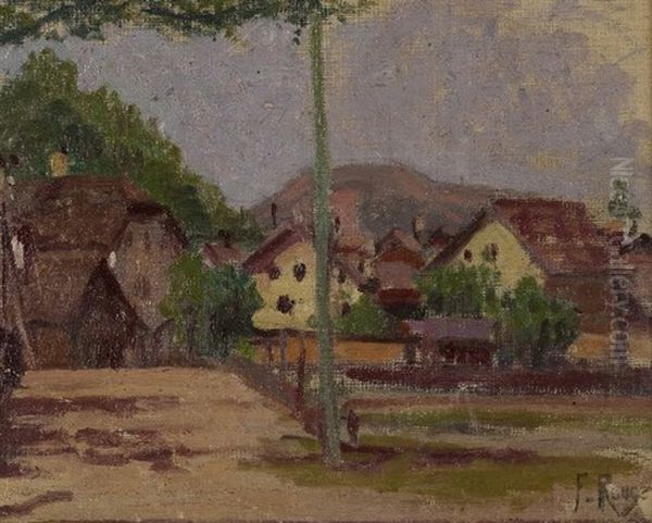 Village Du Chablais Oil Painting by Frederic Rouge