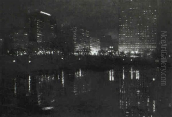 Plaza Reflections, Central Park, New York Oil Painting by Orlando Rouland