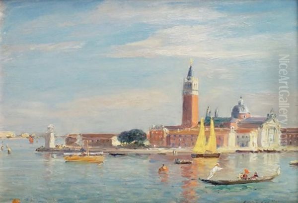 Venise, La Giudecca Oil Painting by Gaston-Marie-Anatole Roullet