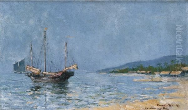 Seaside View Of Thuan An Oil Painting by Gaston-Marie-Anatole Roullet