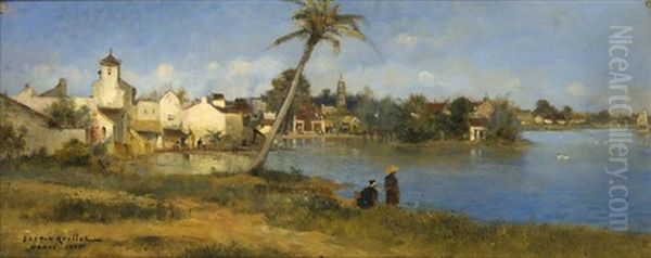 Hanoi Oil Painting by Gaston-Marie-Anatole Roullet