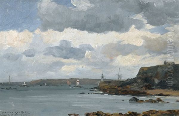Entree De Saint-quay-portrieux Oil Painting by Gaston-Marie-Anatole Roullet