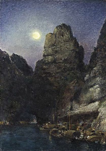 La Baie D'halong Oil Painting by Gaston-Marie-Anatole Roullet