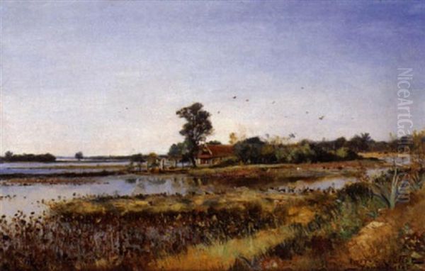 Rizieres Au Tonkin Oil Painting by Gaston-Marie-Anatole Roullet