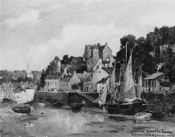 Hennebon, Morbihan Oil Painting by Gaston-Marie-Anatole Roullet