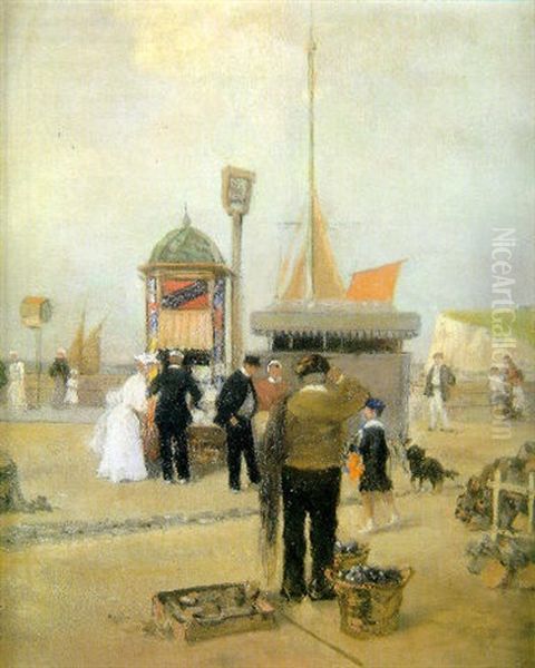 En El Paseo Maritimo Oil Painting by Gaston-Marie-Anatole Roullet