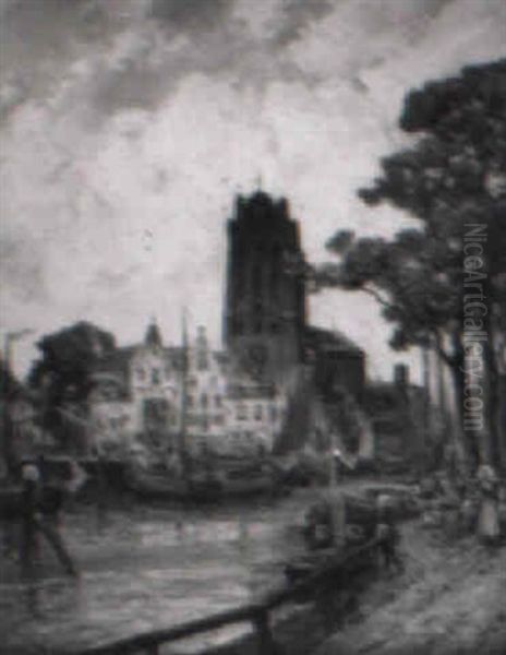 Volendam Oil Painting by Gaston-Marie-Anatole Roullet