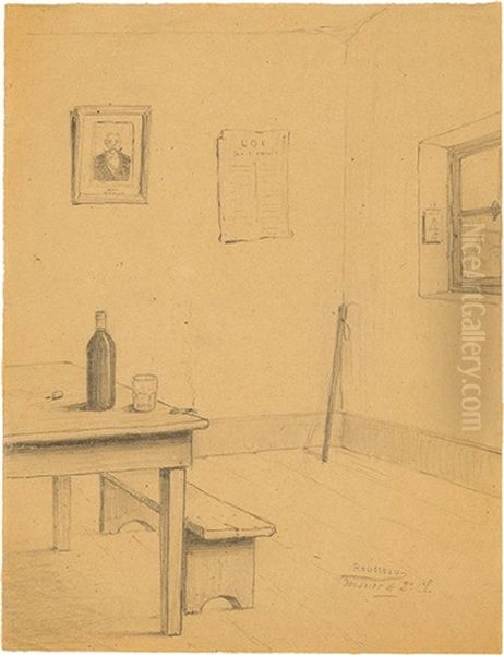 Interieur D'un Debit De Boisson Oil Painting by Henri Julien Rousseau