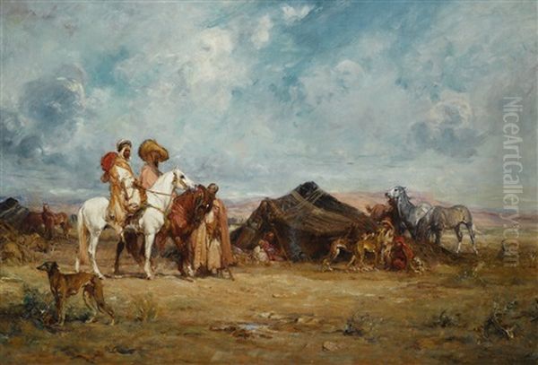 A Desert Encampment Oil Painting by Henri Julien Rousseau