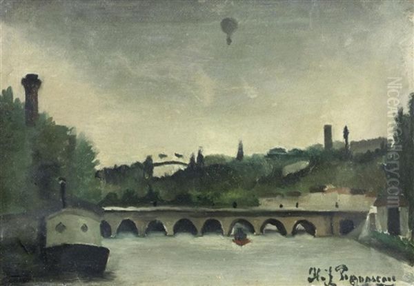 Esquisse Pour Vue Du Pont De Sevres Oil Painting by Henri Julien Rousseau