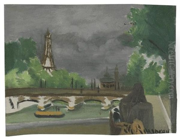 Ansicht Des Eiffelturmes Und Des Trocadero, Studie Oil Painting by Henri Julien Rousseau