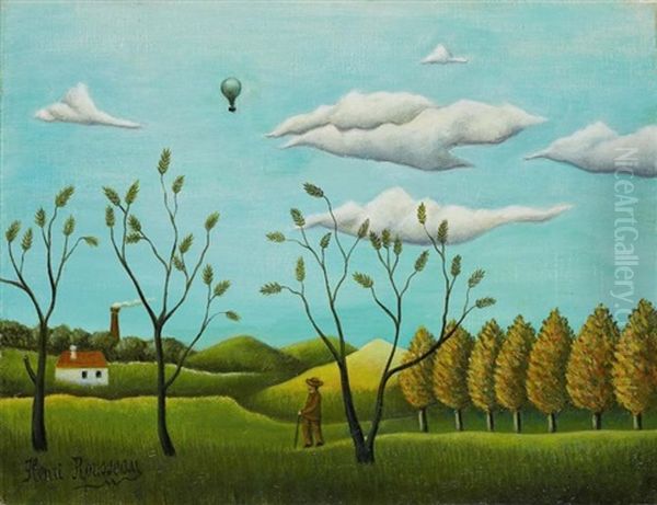 Paysage De Banlieue Oil Painting by Henri Julien Rousseau