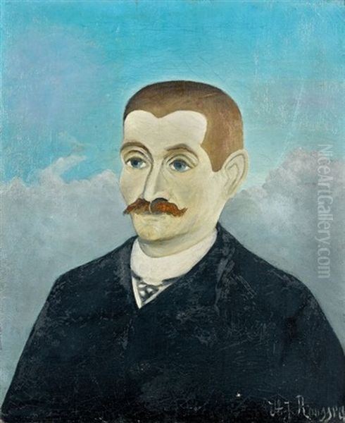 Portrait D'homme Roux Oil Painting by Henri Julien Rousseau